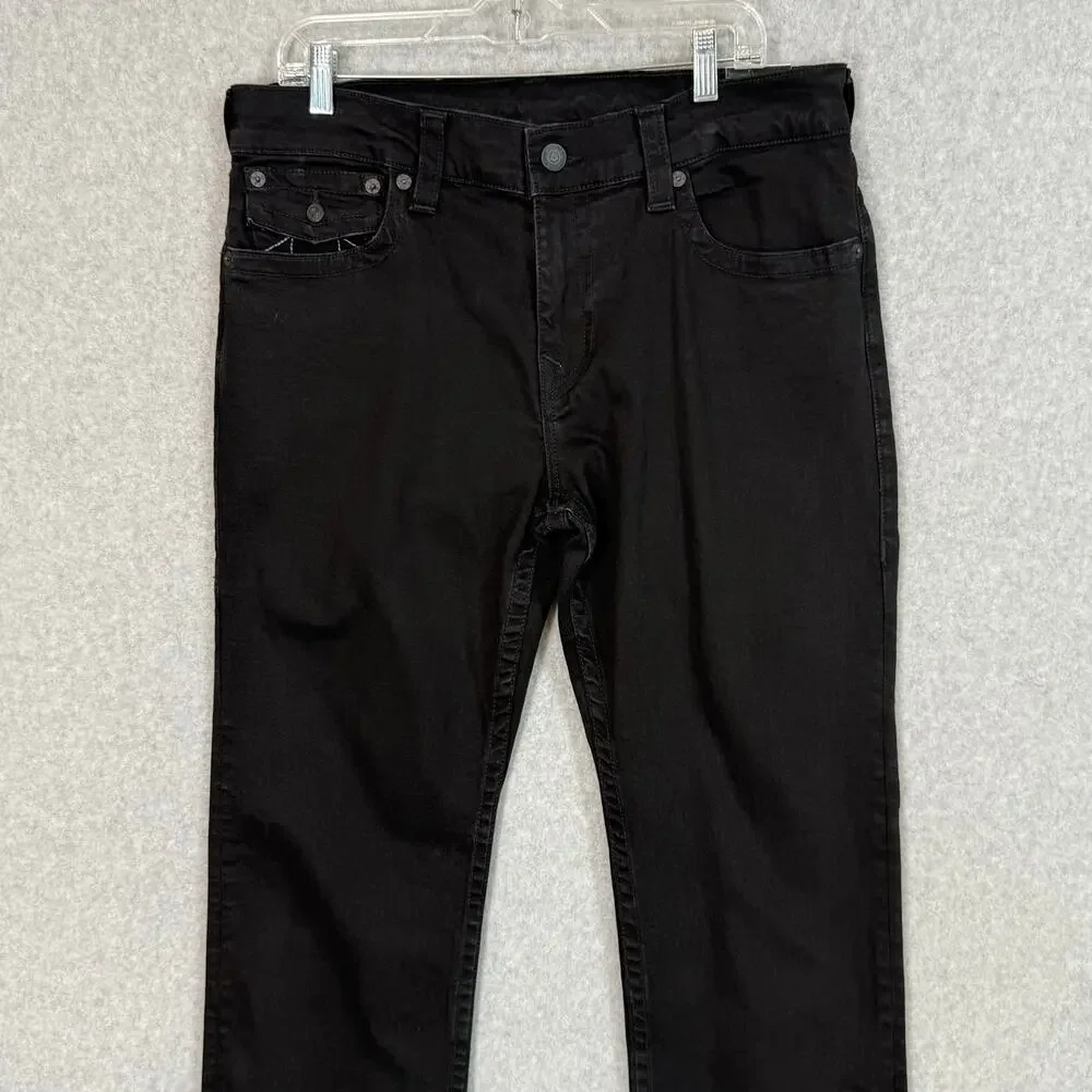 True Religion Ricky Flap Relaxed Straight Jeans Size 34 Flap Pockets Streetwear